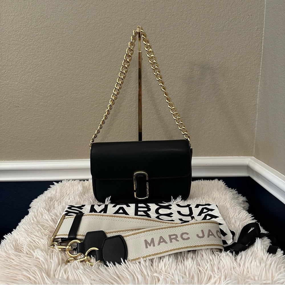 Marc Jacobs Black Crossbody Bag with Gold Chain